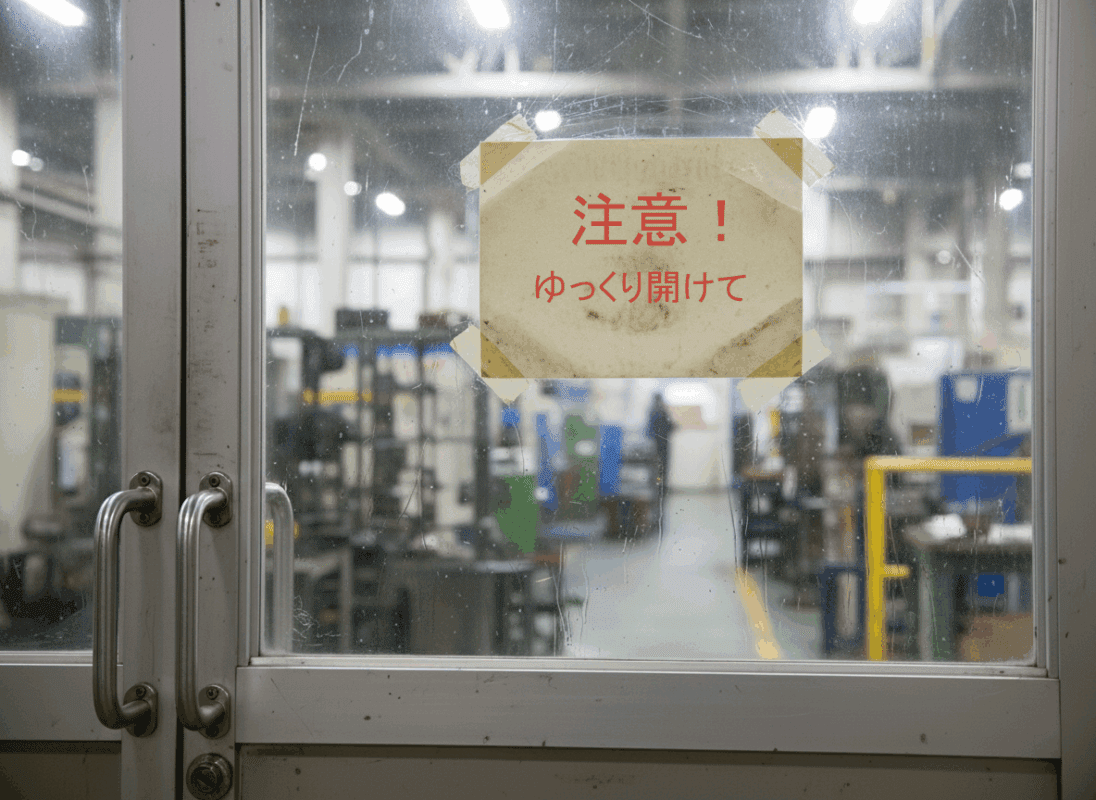 ⼯場や倉庫のドア表⽰