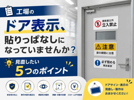 工場のドア表示、貼りっぱなしになっていませんか？見直したい5つのポイント