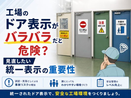 工場のドア表示がバラバラだと危険？見直したい統一表示の重要性