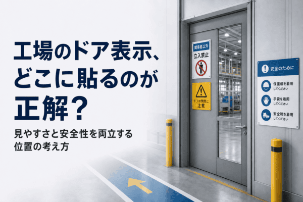工場のドア表示、どこに貼るのが正解？